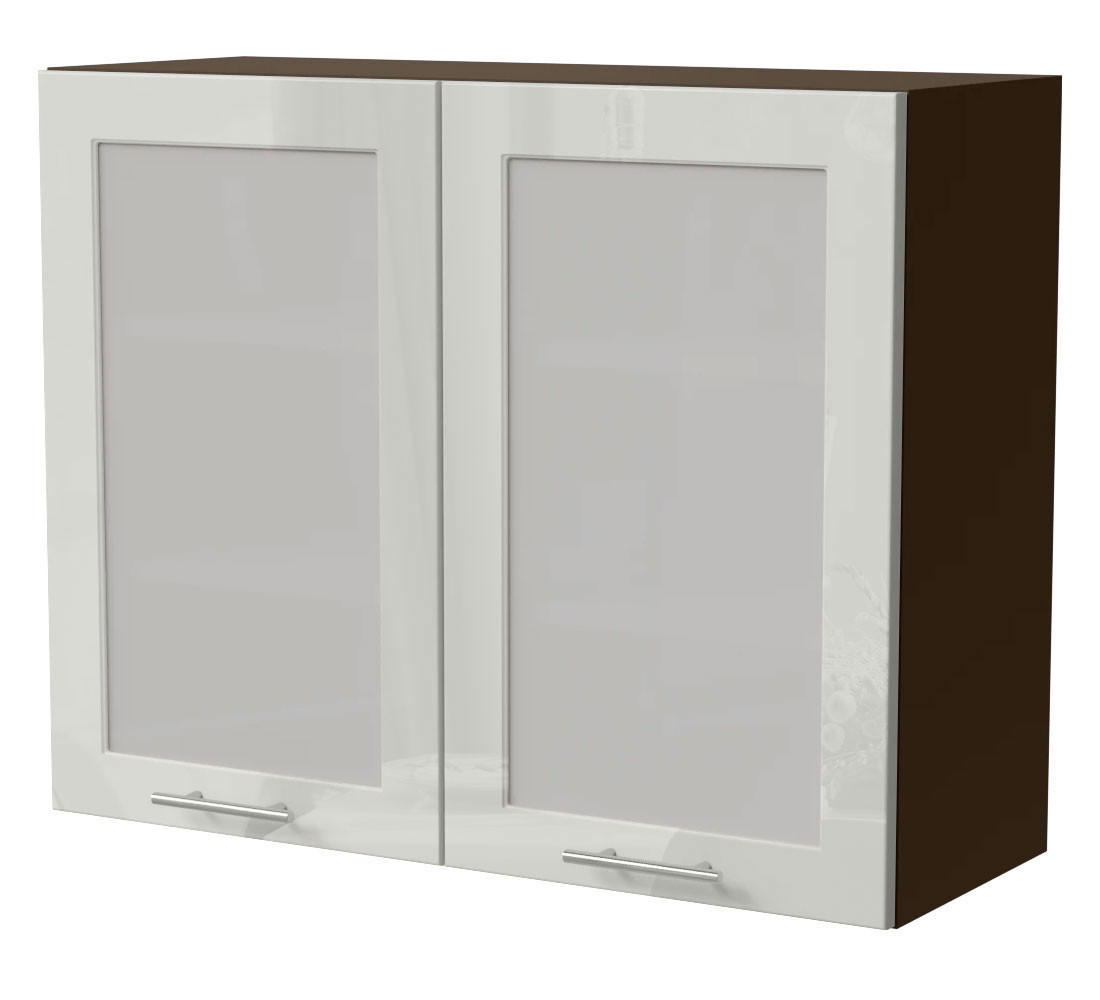 HÄNGESCHRANK Brerra lava / signalweiß Hochglanz 90 / 32,5 / 72cm - Dunkelgrau/Weiß, Holzwerkstoff/Metall (90/72/32.5cm) - Feldmann-Wohnen