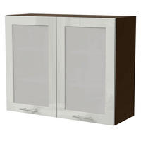 HÄNGESCHRANK Brerra lava / signalweiß Hochglanz 90 / 32,5 / 72cm - Dunkelgrau/Weiß, Holzwerkstoff/Metall (90/72/32.5cm) - Feldmann-Wohnen