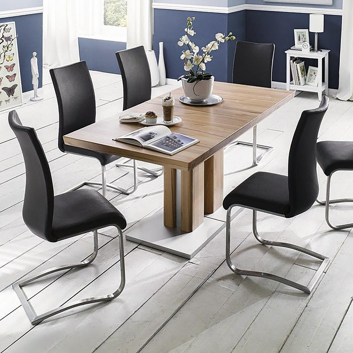 FREISCHWINGER - Edelstahlfarben/Schwarz, Kunststoff/Metall (43/103/52cm) - home24