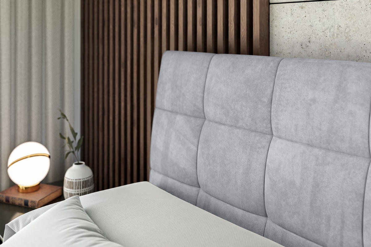 BOXSPRINGBETT APO KING - 120 x 200 - H3/H4 - Hellgrau - Hellgrau, Holzwerkstoff (120/200cm) - ALTDECOR