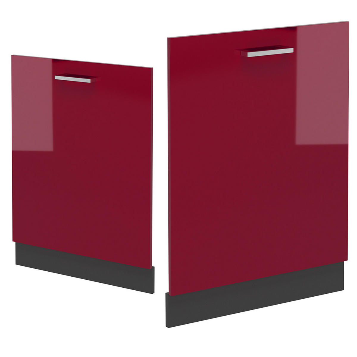 FRONTBLENDE R-Line Rot Hochglanz 60 cm ohne Arbeitsplatte - Bordeaux/Anthrazit, Holzwerkstoff (60/81.8/1.6cm) - Vicco
