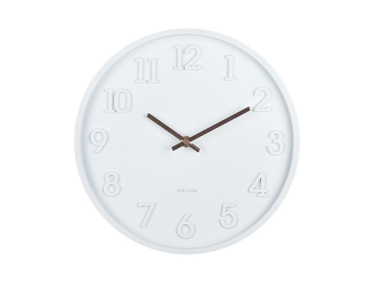 WANDUHR Calma 3.8/30/30 cm - Weiß, Kunststoff (30/30/3.8cm) - Karlsson