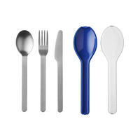 BESTECK-SET Ellipse Vivid Blue - Blau, Metall - Mepal