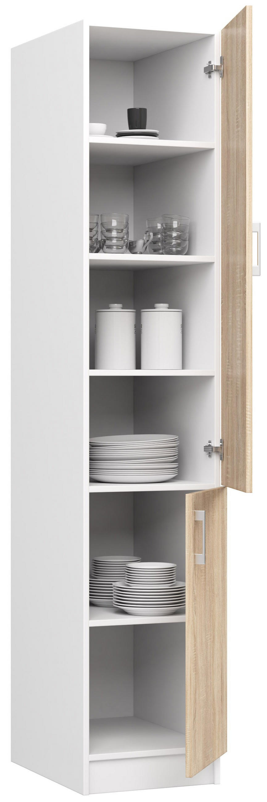 DULAP ÎNALT Alb, stejar Sonoma 205/40/55 - alb, compozit lemnos (40/205/55cm) - RAUMHIRSCH FURNITURE