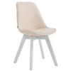 ESSZIMMERSTUHL Manolo, Kunstleder, Weiß creme - Creme/Weiß, Holz/Textil (48/84/55cm) - TPFLiving