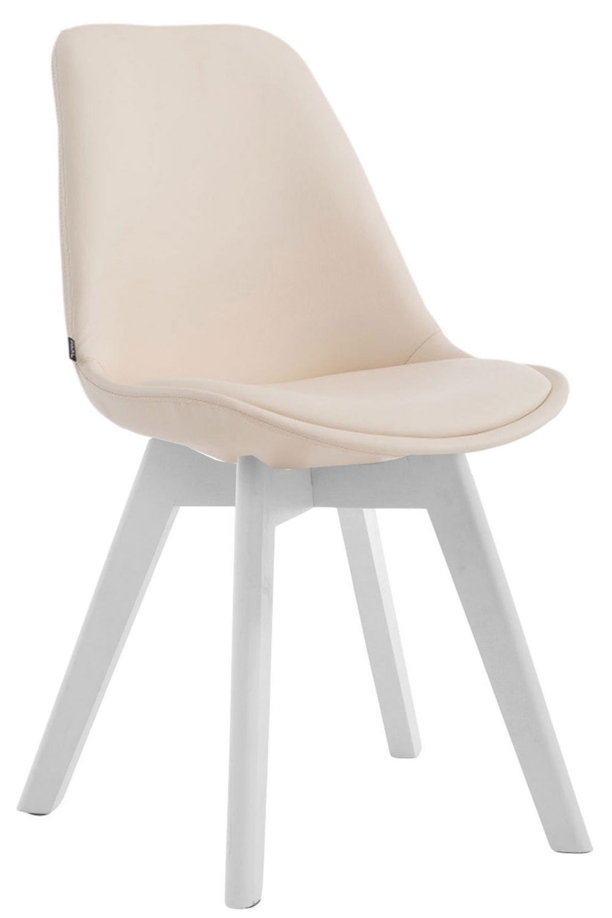 ESSZIMMERSTUHL Manolo, Kunstleder, Weiß creme - Creme/Weiß, Holz/Textil (48/84/55cm) - TPFLiving