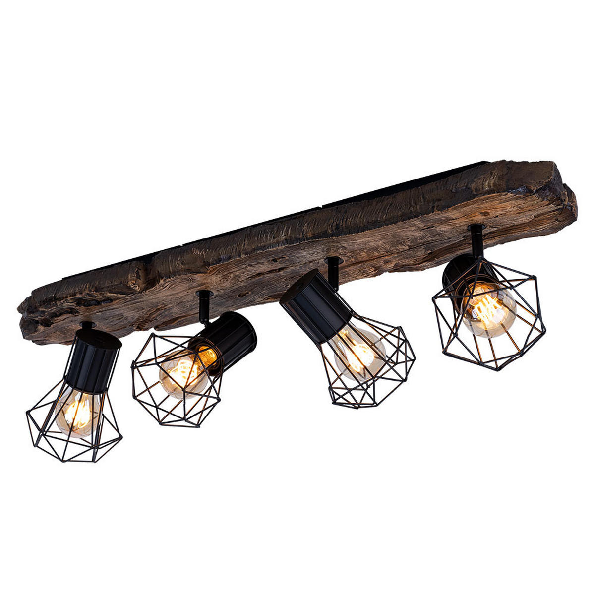 LED DECKENLEUCHTE Metall Holzoptik Braun - Braun, Metall (78/15/24cm) - Globo Lighting