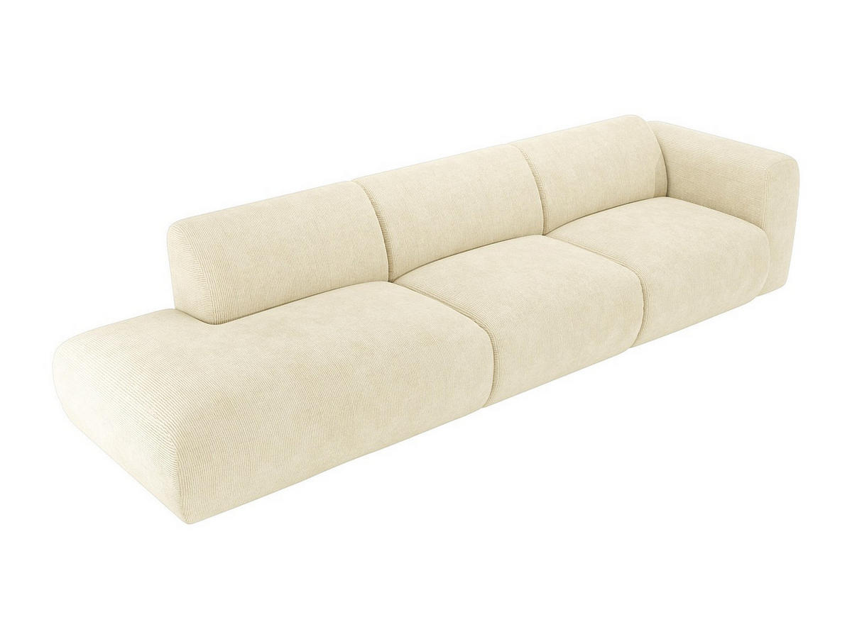 SOFA - 5 Personen - samt - gebrochenes weiß Pogni - Weiß, Textil (310/73/96cm) - Vente-Unique