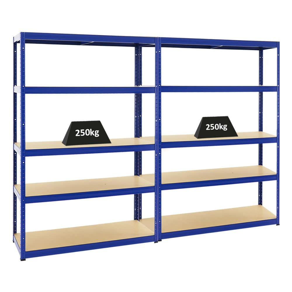 SCHWERLASTREGAL Big Elephant S 2er-Set mit 2x 180x120x45 cm Fachlast 250 kg Blau - Blau, Metall (240/180/45cm) - PROREGAL