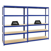 SCHWERLASTREGAL Big Elephant S 2er-Set mit 2x 180x120x45 cm Fachlast 250 kg Blau - Blau, Metall (240/180/45cm) - PROREGAL