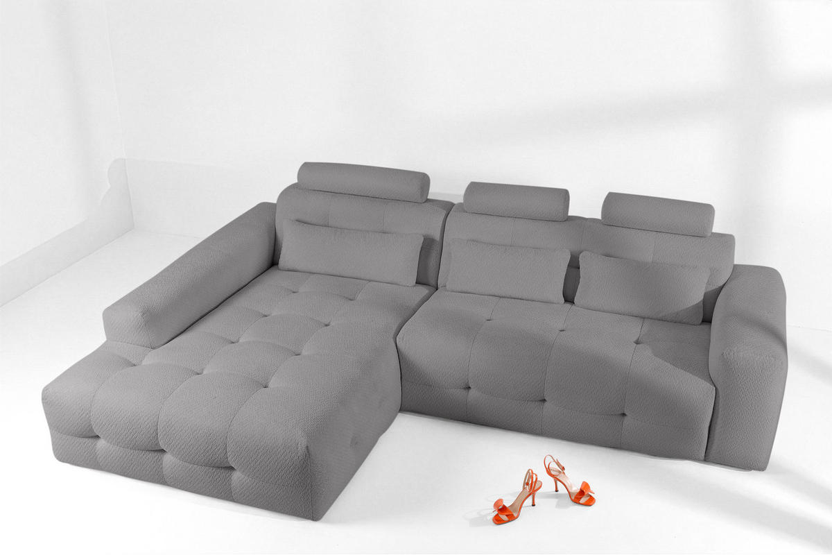 ECKSOFA LINKS ALIGRA, Grau - Grau, Holz/Holzwerkstoff (290/191cm) - KONSIMO®