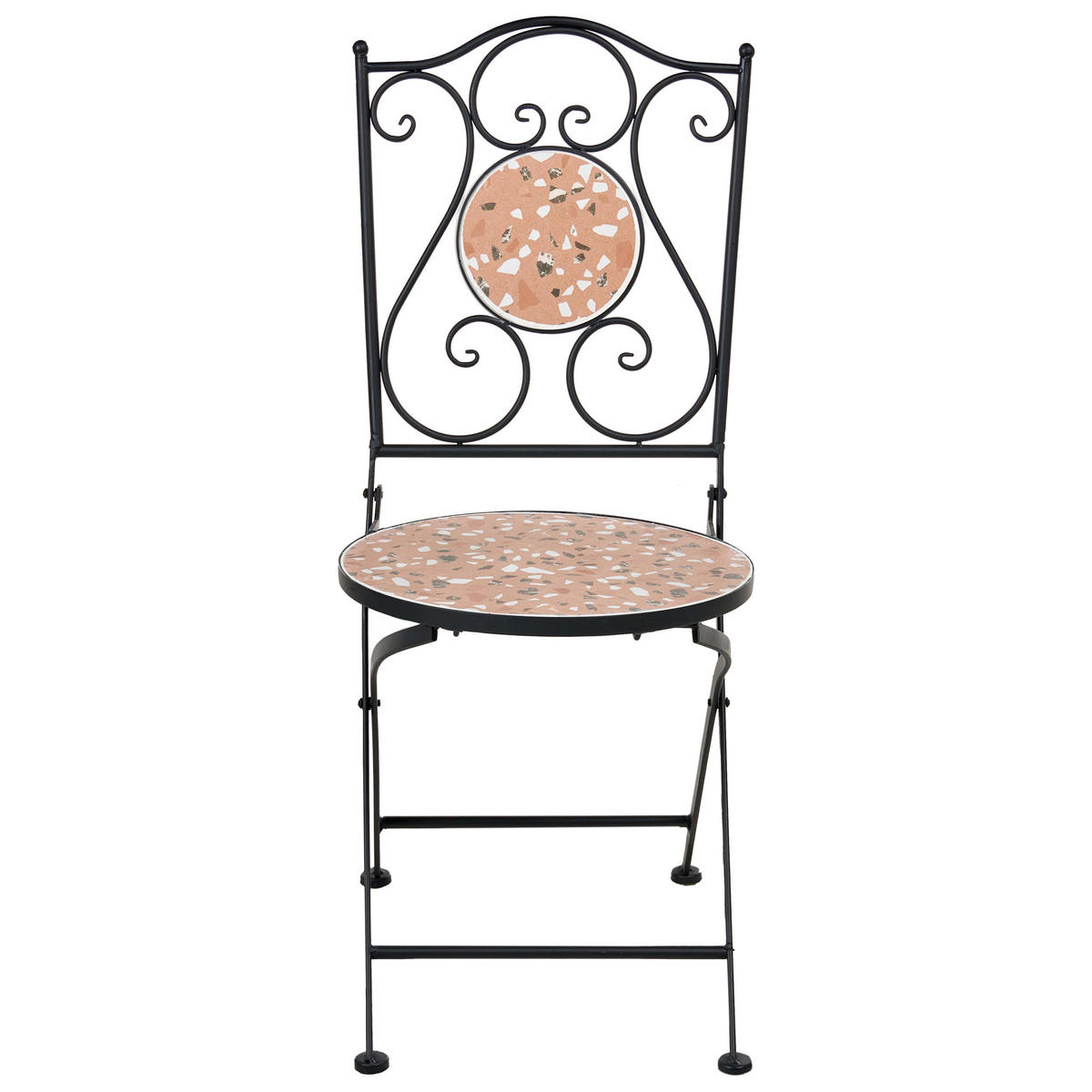BISTRO-SET klappbar Metall Schwarz Adrano - Schwarz, Metall - Beliani