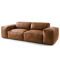 BIGSOFA - Antiklederlook - Cognac, Textil (254/75/95cm) - home24