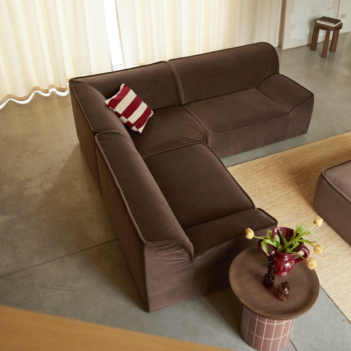 SOFA Quinto Braun aus Stoff - Braun, Textil (225/73/225cm) - Tikamoon