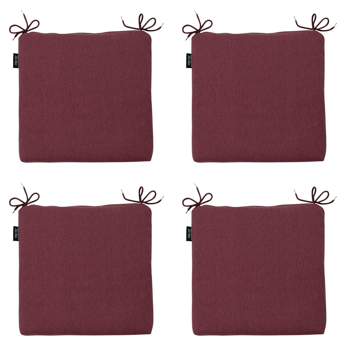SITZKISSEN Canvas 40/40 cm 4er-Set - Dunkelrot, Textil (40/4/40cm) - Madison