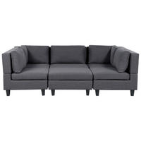 MODULÁRNÍ POHOVKA 5-místná Tvar U Tmavě šedá Látka s otomanem Unstad - tmavě šedá, textil (228/72/76cm) - Beliani