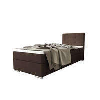 BOXBETT ZILANO 1 mit Matratze H3 und Topper 90x200 Cosmic 800 - Dunkelbraun, Holz/Textil (90/200cm) - Bedante