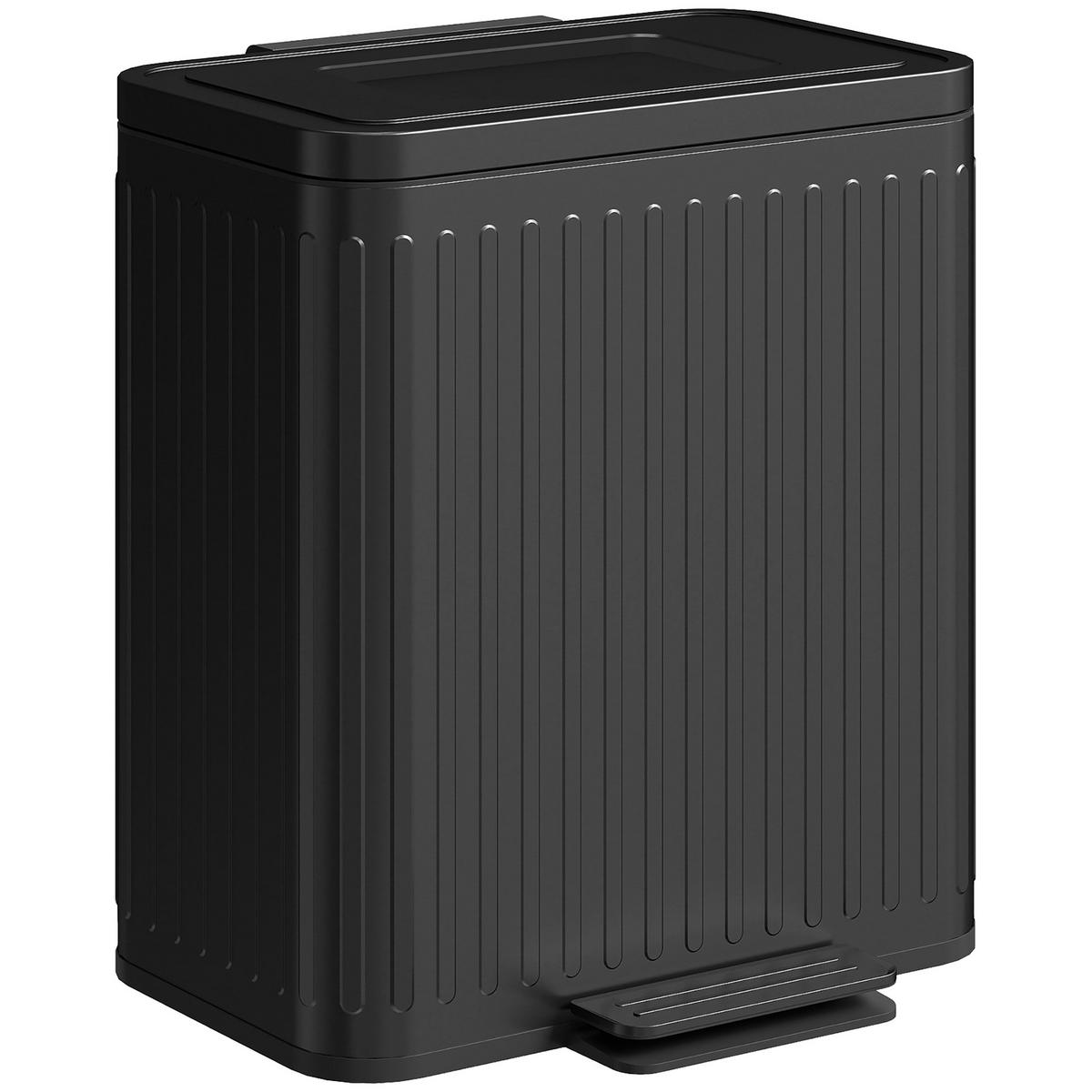 MÜLLEIMER DE-08924 2x20 L mit Fußpedal & Soft-Close Schwarz - Schwarz, Metall (36.5/51/45.5cm) - ComfortXL
