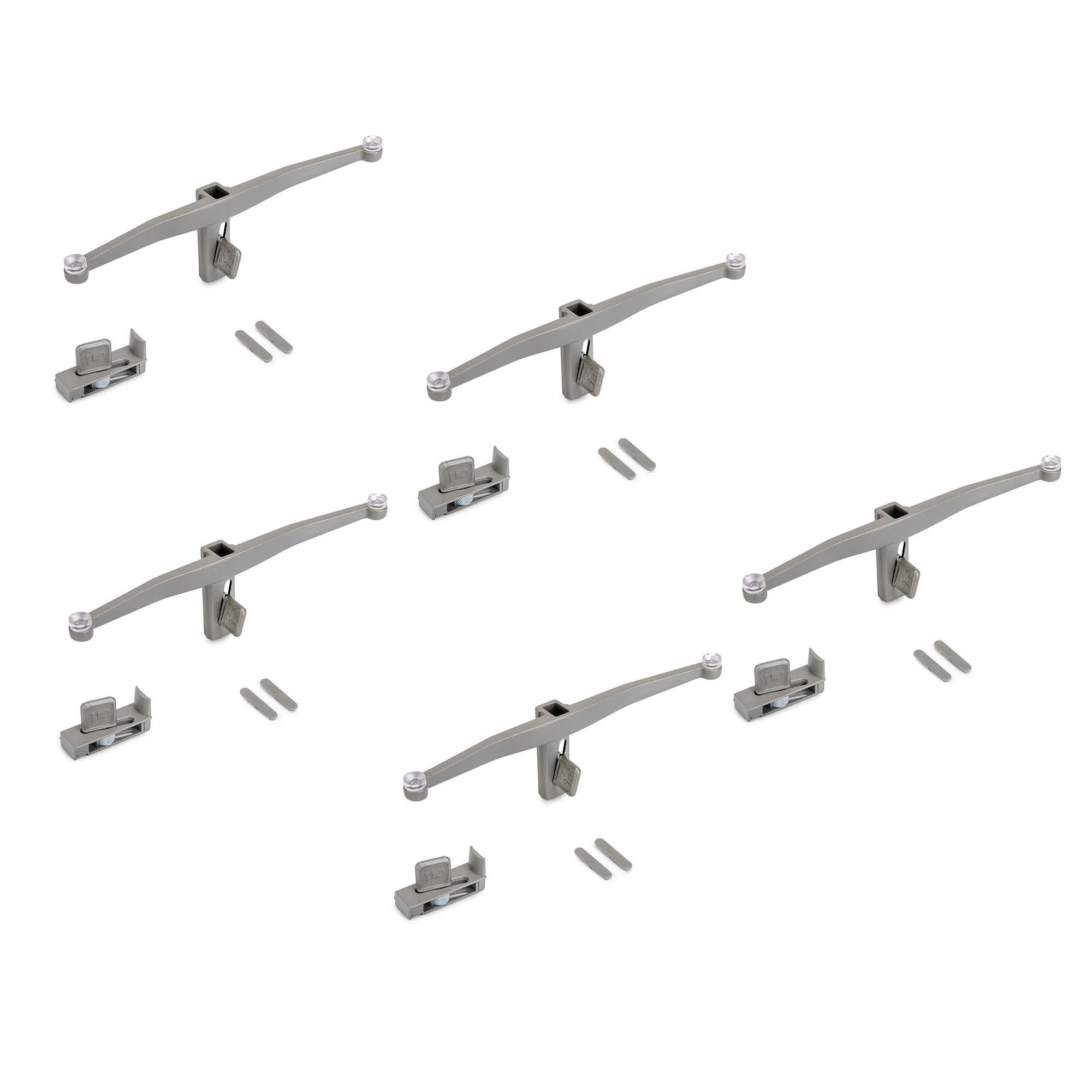 GLASBÖDEN für die Struktur Zero, ohne Glas, Zamak, Steingrau lackiert 5er-set - Grau, Kunststoff (4.1/10/20cm) - EMUCA