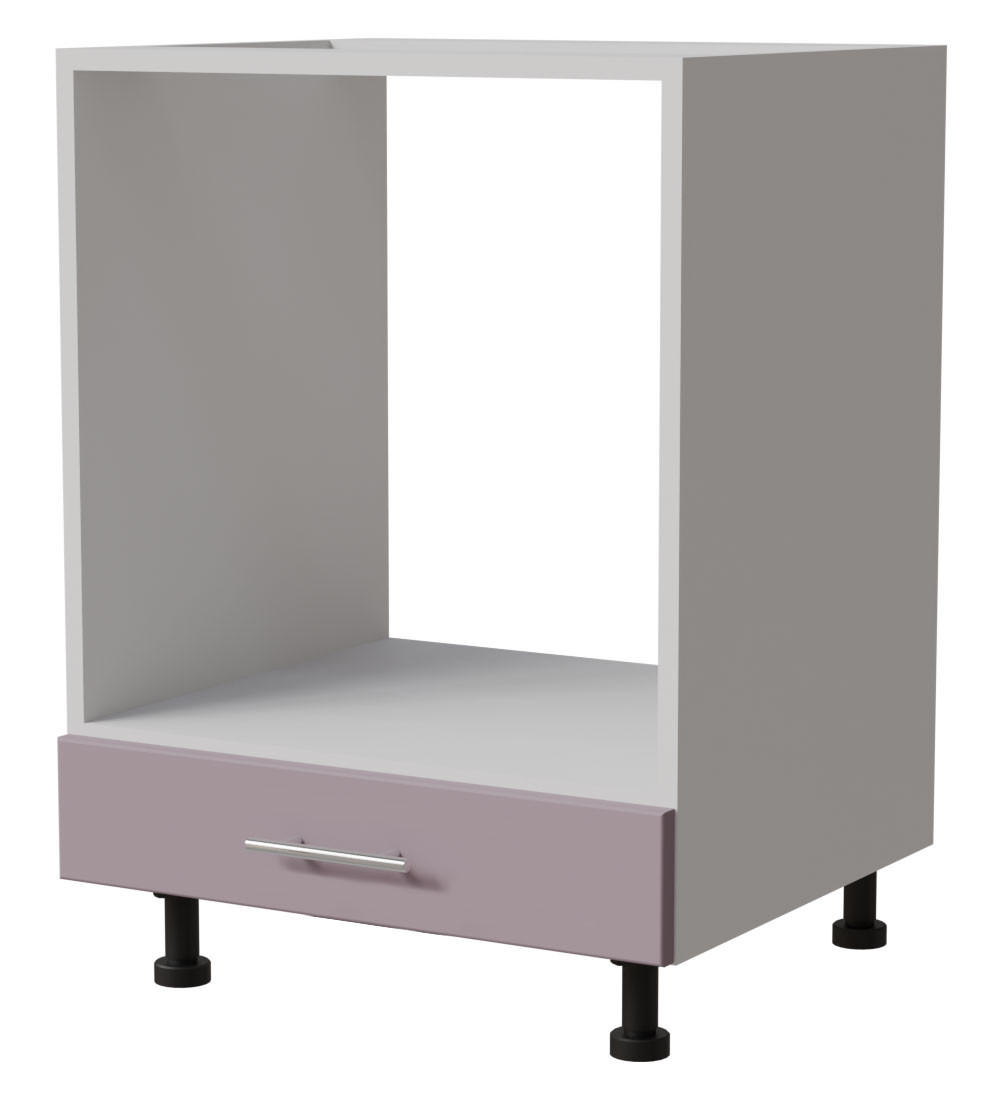 HERDUMBAUSCHRANK Bari D11K/60 Weiß / RAL 4009 pastellviolett 60 / 50 / 82cm - Violett/Weiß, Holz/Holzwerkstoff (60/82/50cm) - Feldmann-Wohnen
