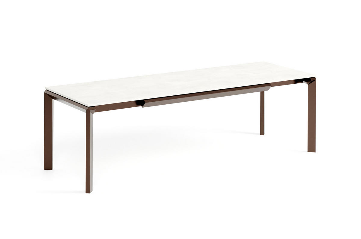 ESSTISCH FADO - Creme/Braun, Holzwerkstoff (90/160/76cm) - Meblini