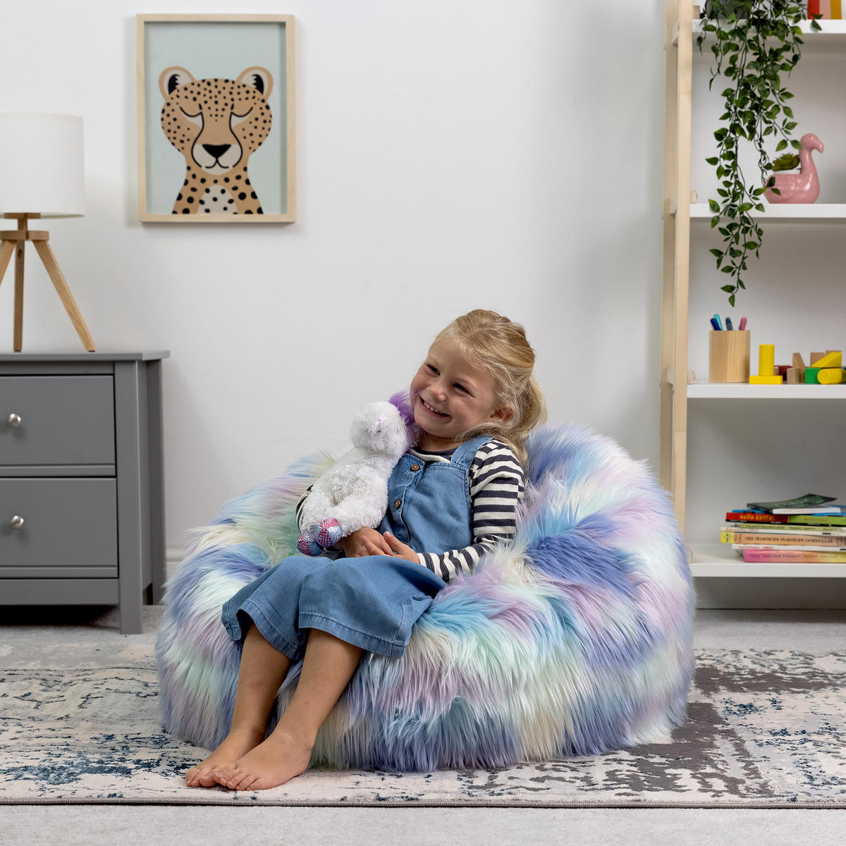 SITZSACK aus Kunstfell für Kinder - Blau, Kunststoff (65/45/65cm) - icon