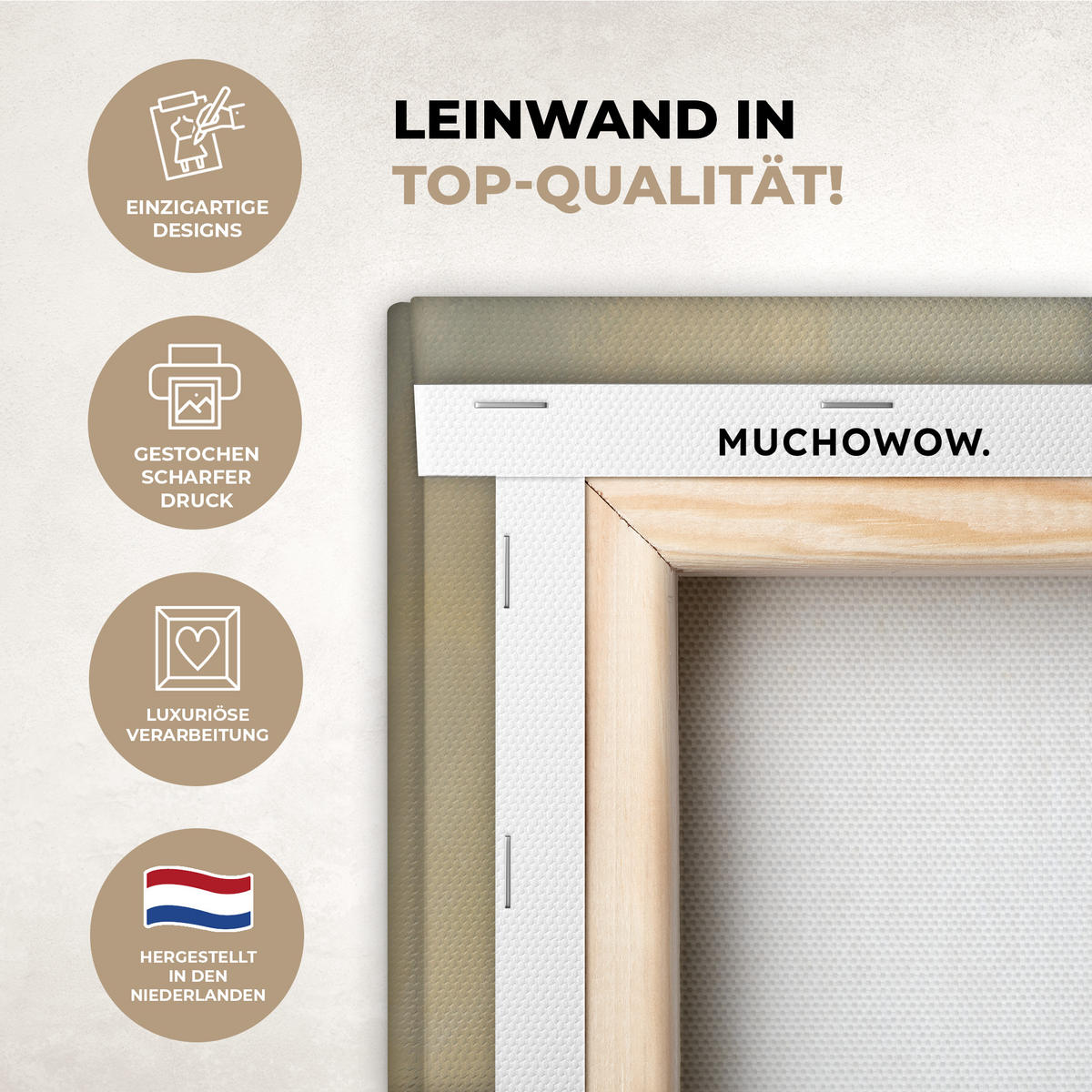 LEINWANDBILD Schaf - Jesus - Pinselstriche - Abstrakt Deko Wohnzimmer 20x30 cm - Sandfarben, Textil (20/30cm) - MuchoWow