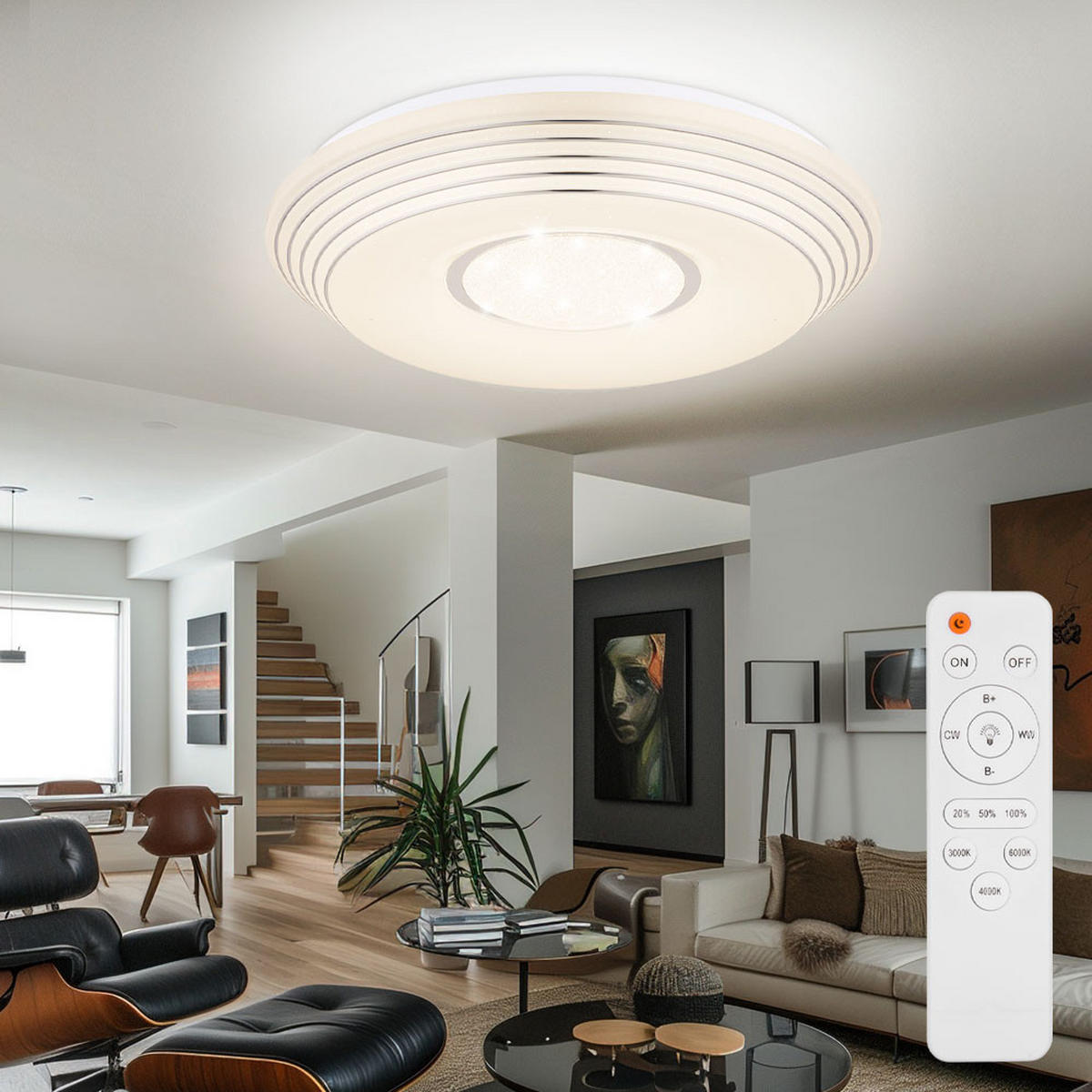 LED DECKENLEUCHTE PILLO Weiß Metall Acryl - Weiß, Metall (50/50/8.5cm)