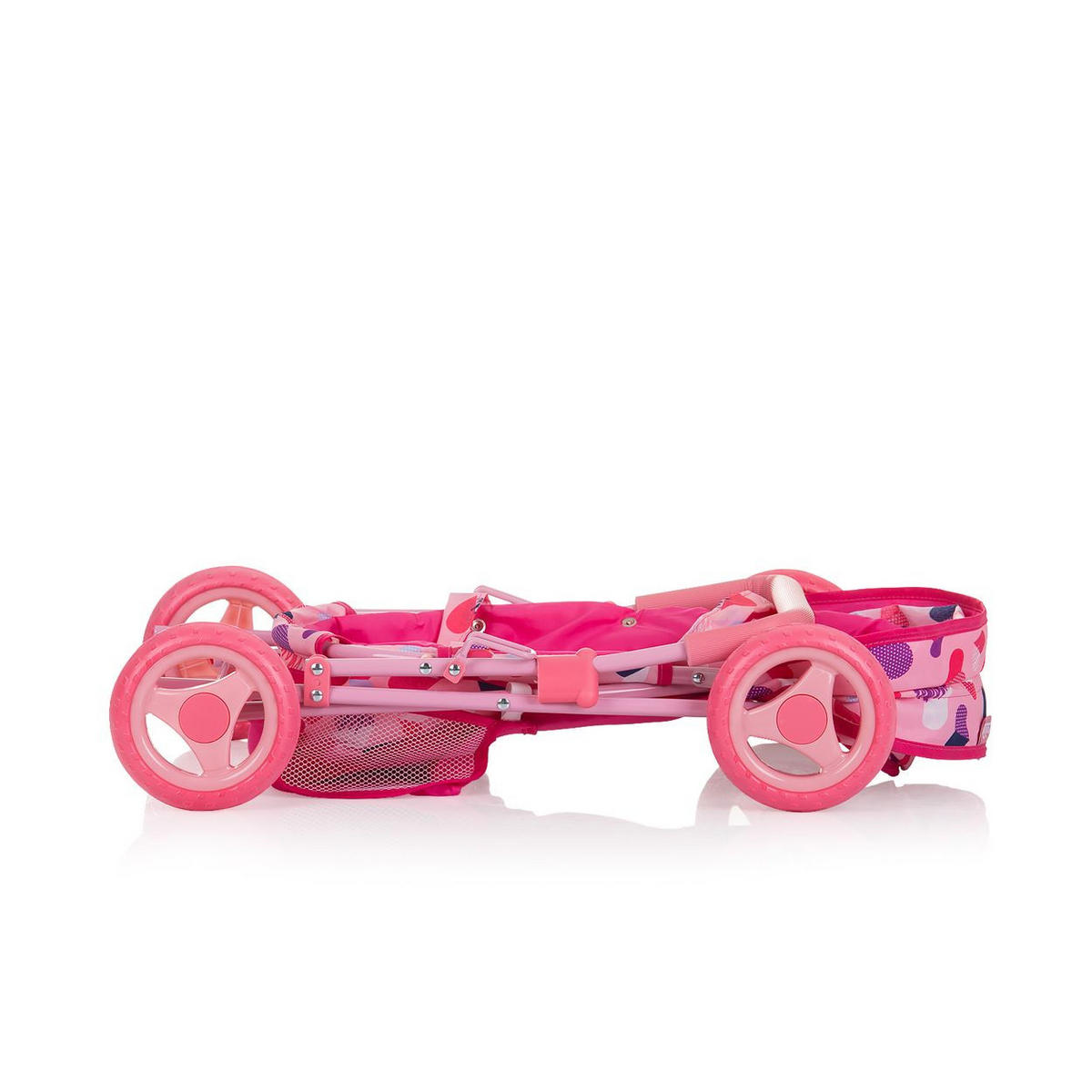 PUPPENWAGEN Dora pink Softtragetasche, Korb, Sonnendach, klappbar, Polyester, ab 3 Jahren - Rosa, Metall (35/55/57cm) - Chipolino
