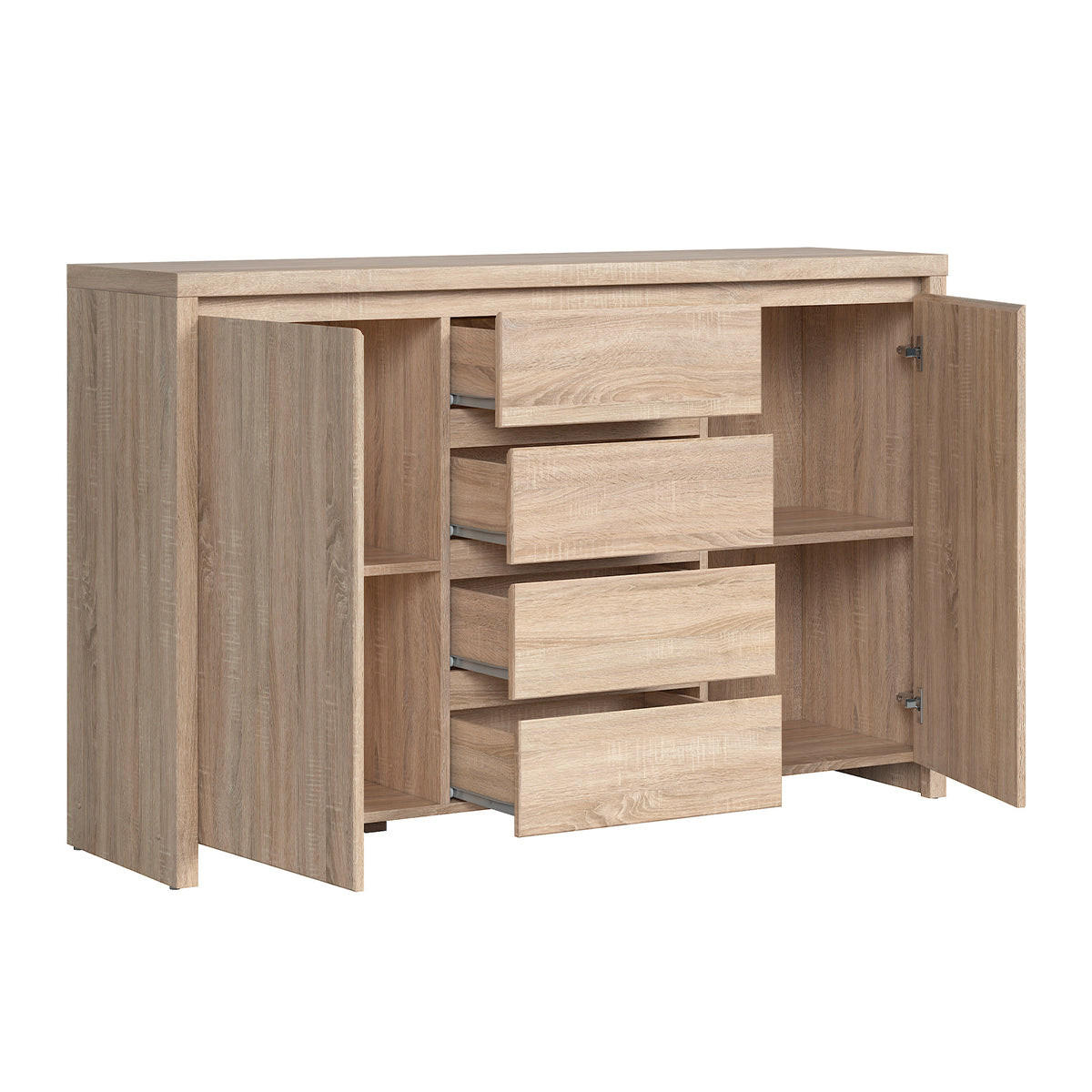 KOMODA Soren Drevo - hnedá, kompozitné drevo (143.5/92/40.5cm) - Petits-meubles