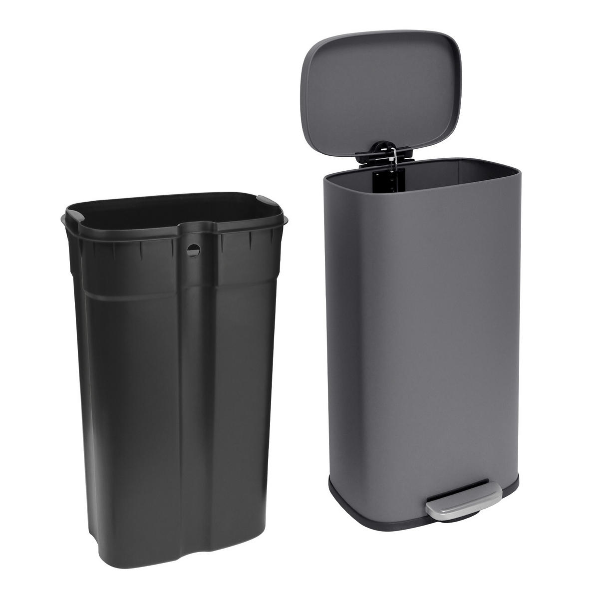MÜLLEIMER TQ30 - Grau, Metall (35/63/25cm) - SVITA