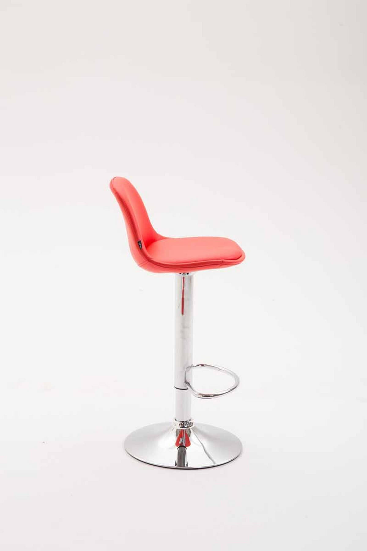 BARHOCKER Kilian, Gestell Metall in Chromoptik, Vollgepolstert Kunstleder Rot - Chromfarben/Rot, Kunststoff/Textil (39/100/43cm) - TPFLiving