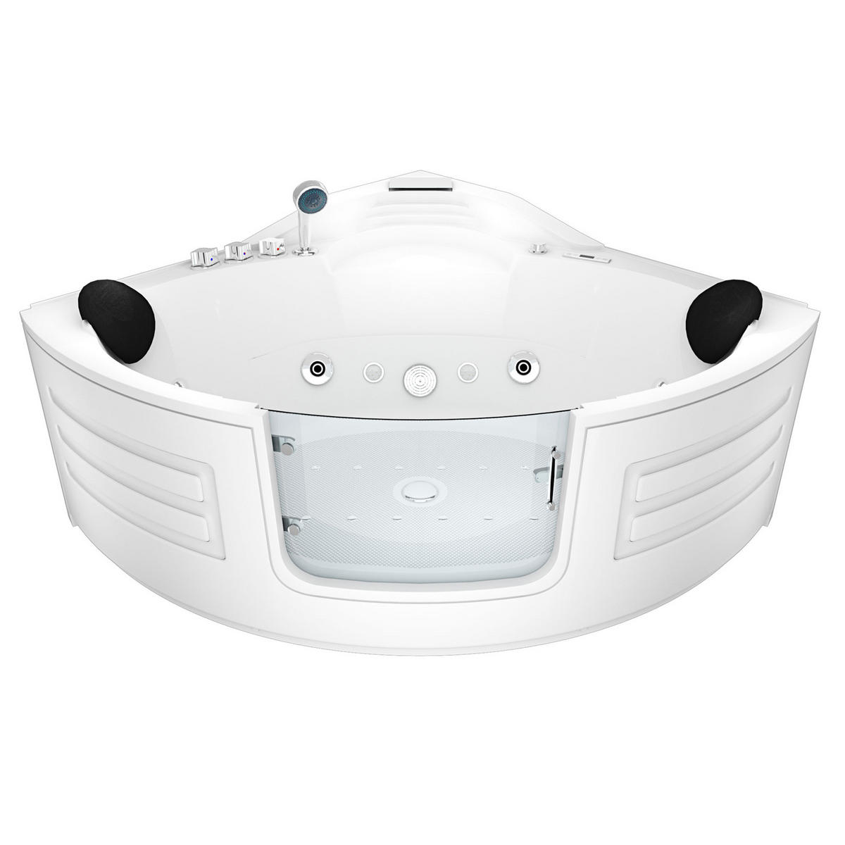 WHIRLPOOL Badewanne Wanne W70-SC 150x150cm mit Tür - Weiß, Glas/Kunststoff (150/70/150cm) - AcquaVapore by Sandra Jentho