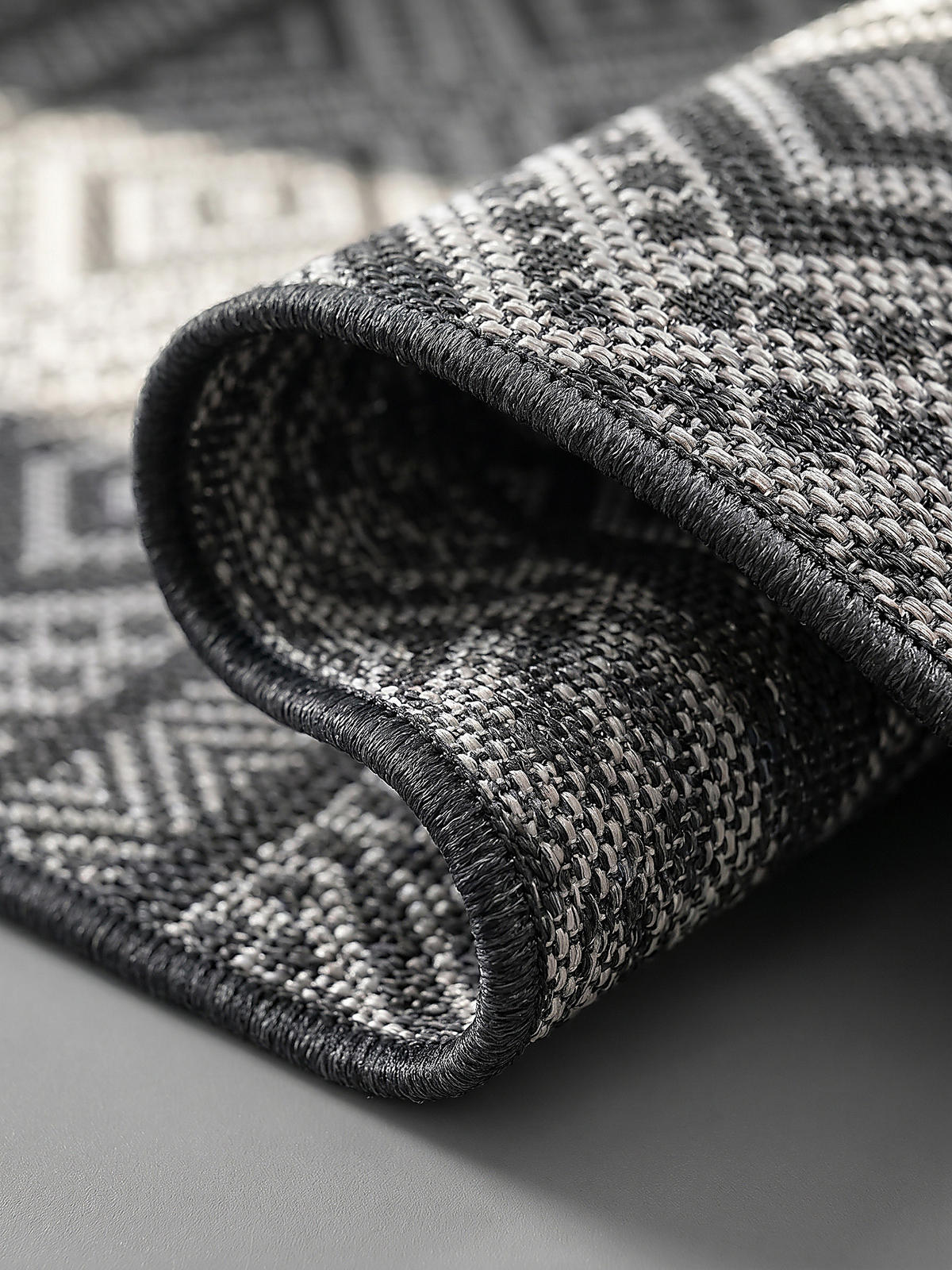FLACHWEBTEPPICH Berber ESERA Polypropylen Anthrazit 120 x 160 cm - Anthrazit, Textil (120/160cm) - KADIMA DESIGN