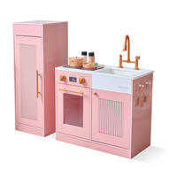 KINDERKÜCHE Chester Pfirsich - Pink, Holzwerkstoff (85/30/80cm) - Teamson Kids
