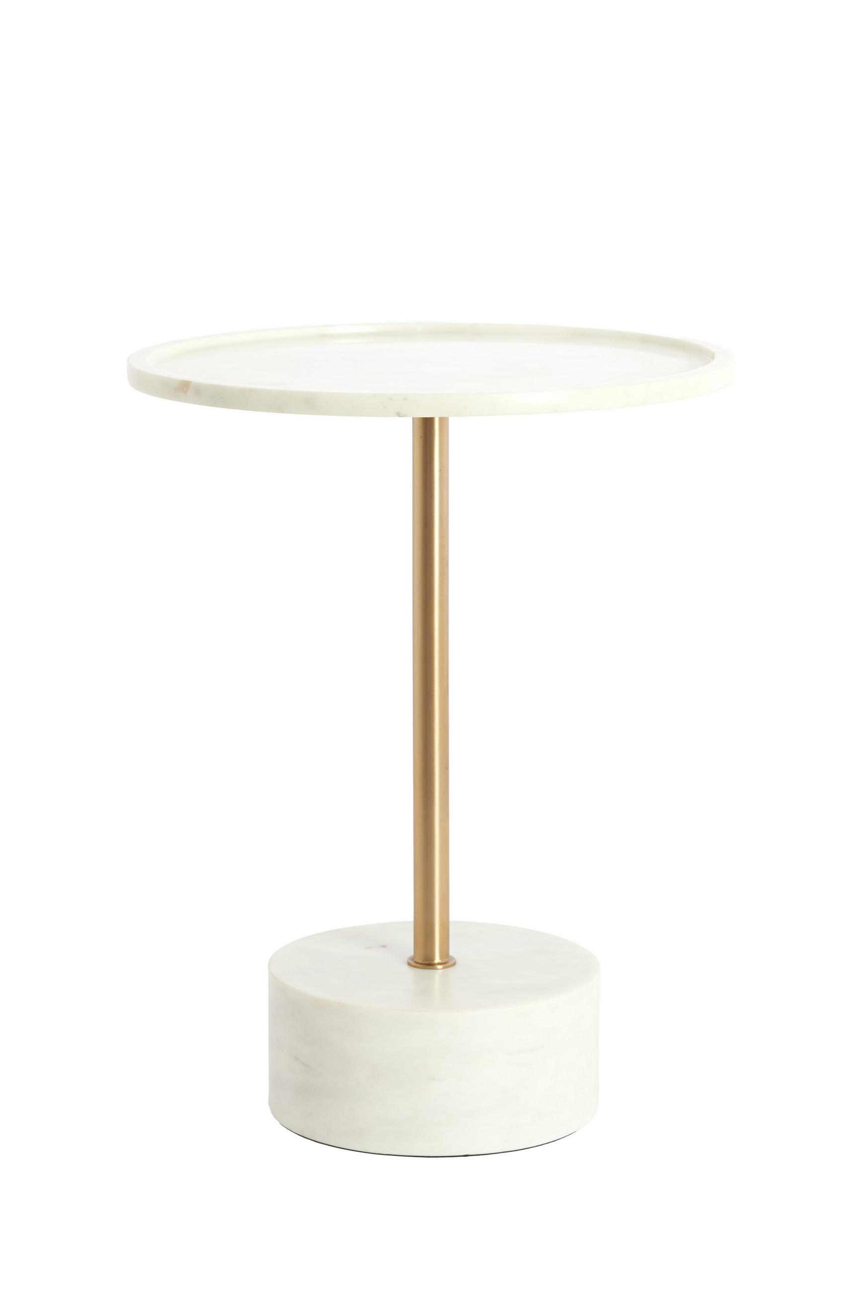 BEISTELLTISCH Civita Weiß 41/41/53 cm - Weiß, Stein (41/41/53cm) - Light & Living