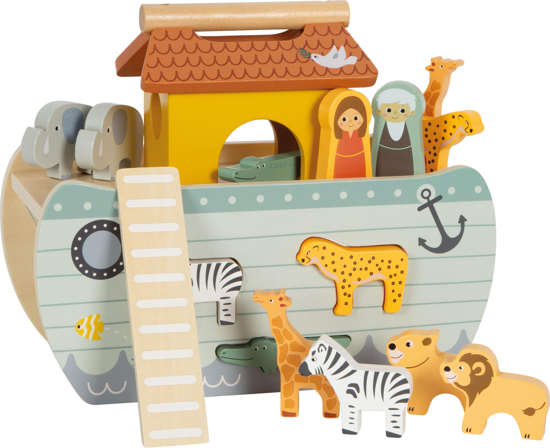 STECKSPIEL ARCHE NOAH „SAFARI“ - Naturfarben, Holz (14/21/27cm) - small foot