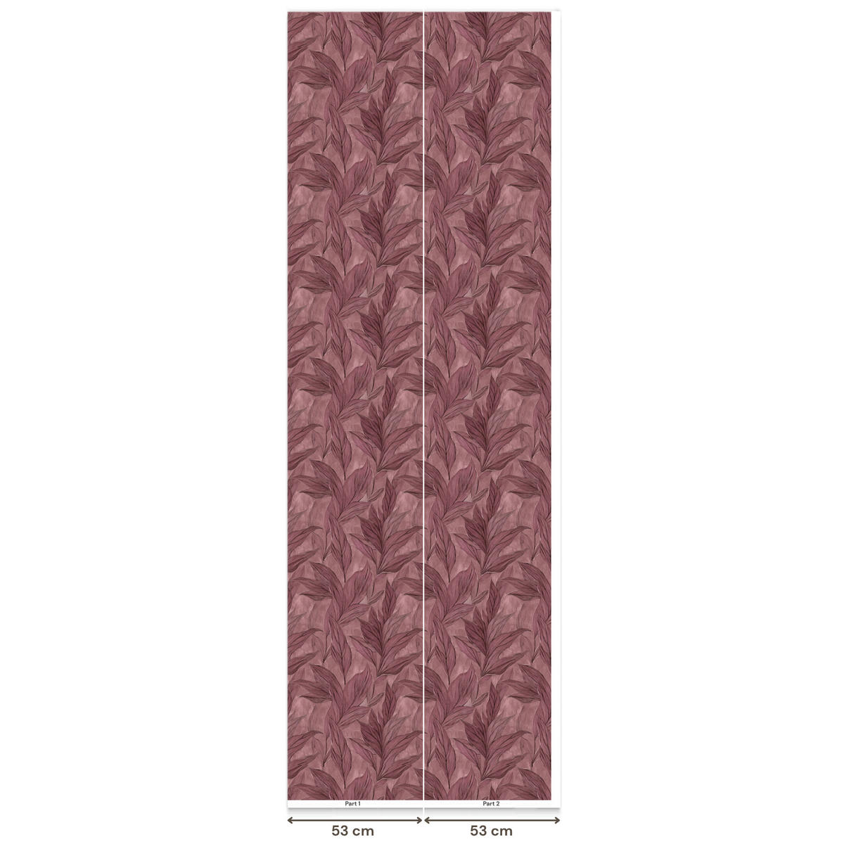 TAPETE - Blätter - Muster - Lila - 100x300 cm - Altrosa, Papier (100/300cm) - OnlyWow