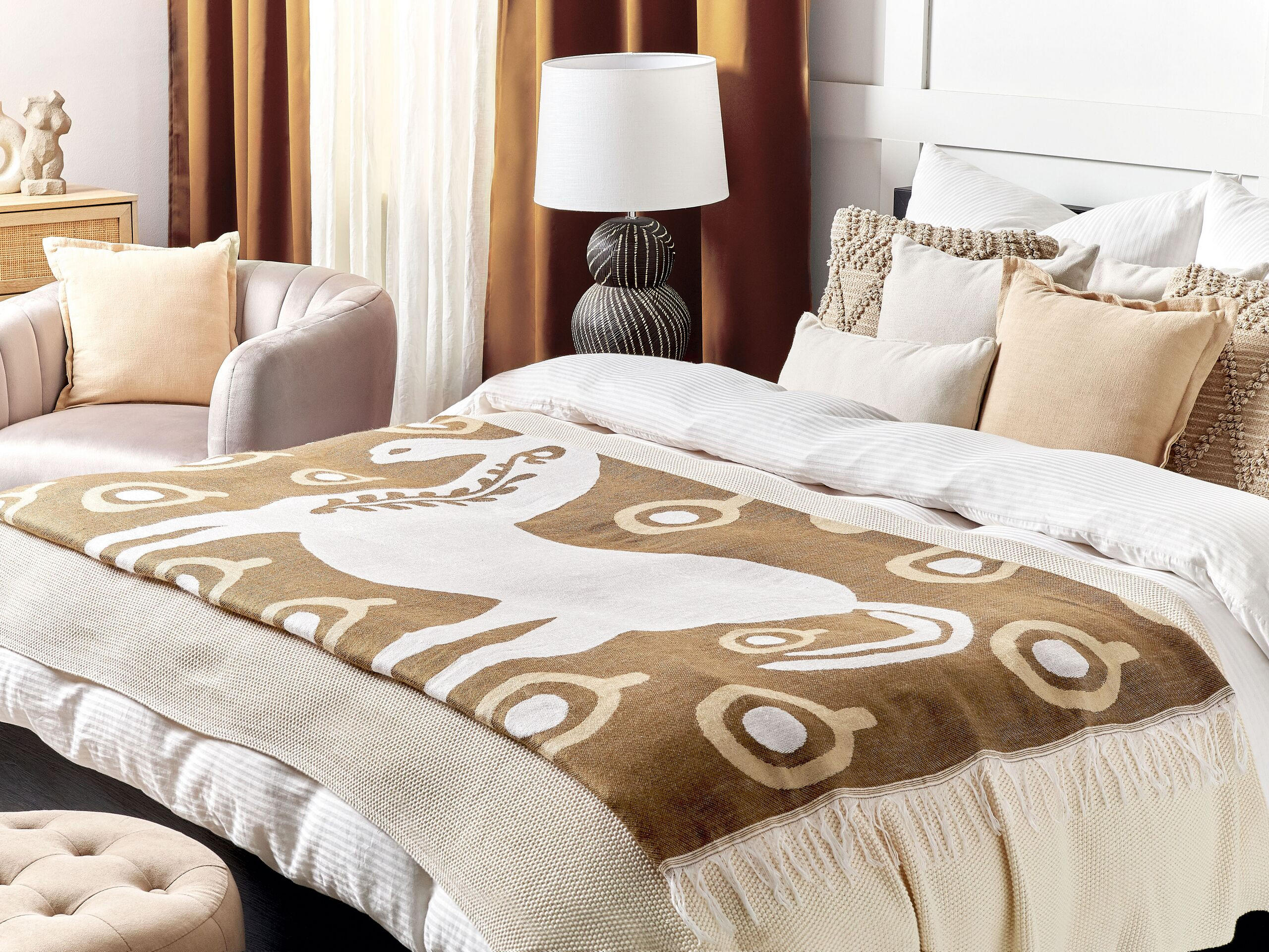 DECKE Braun Siddha 130/170 cm - Braun, Textil (130/170cm) - Beliani