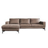 ECKSOFA BLOOM Taupe Leder - Taupe/Schwarz, Leder (276/177cm) - KAWOLA
