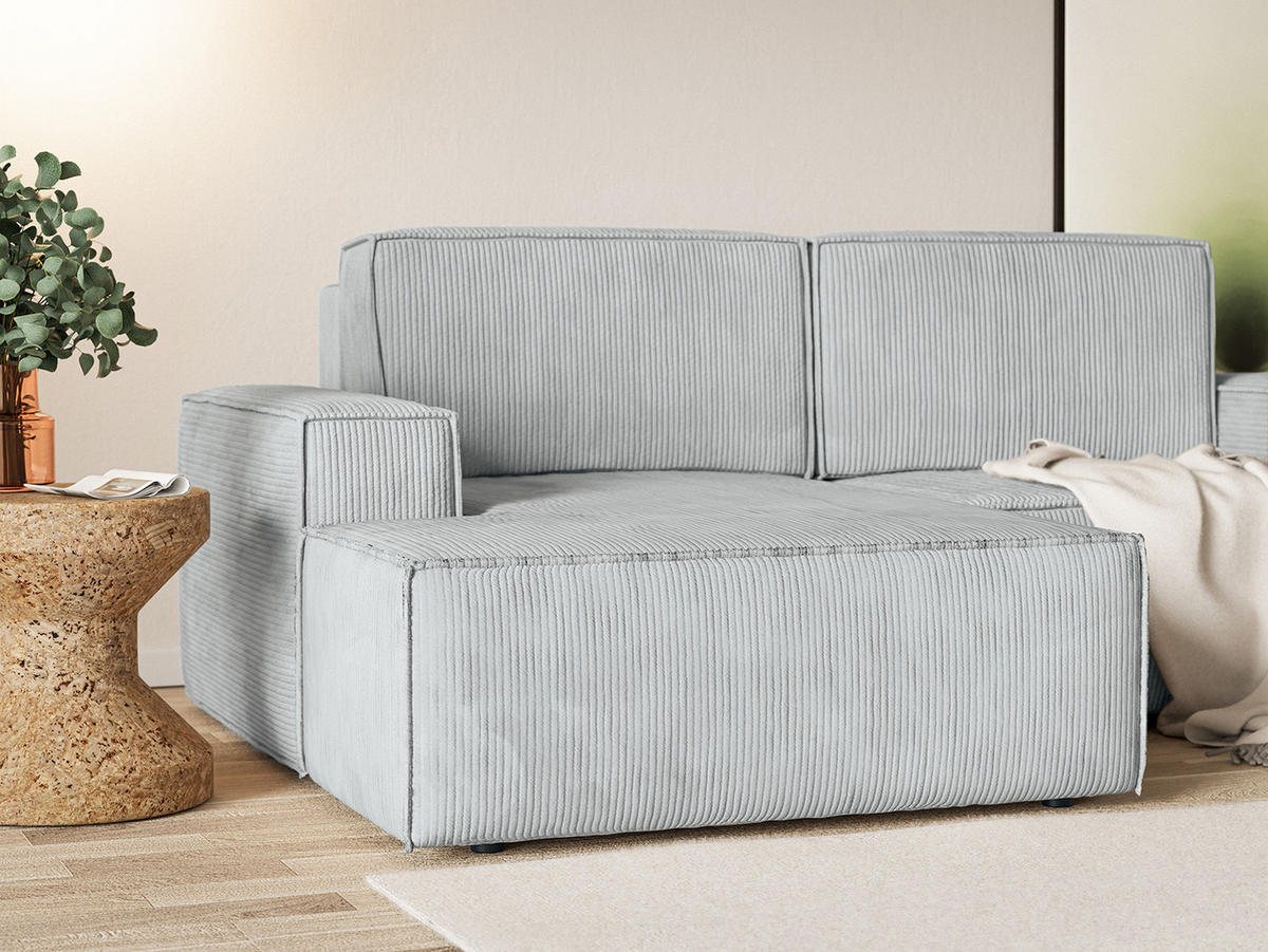 ECKSOFA KOKKO MINI mit Schlaffunktion, Hellgrau - Hellgrau, Textil (240/167cm) - Fedve