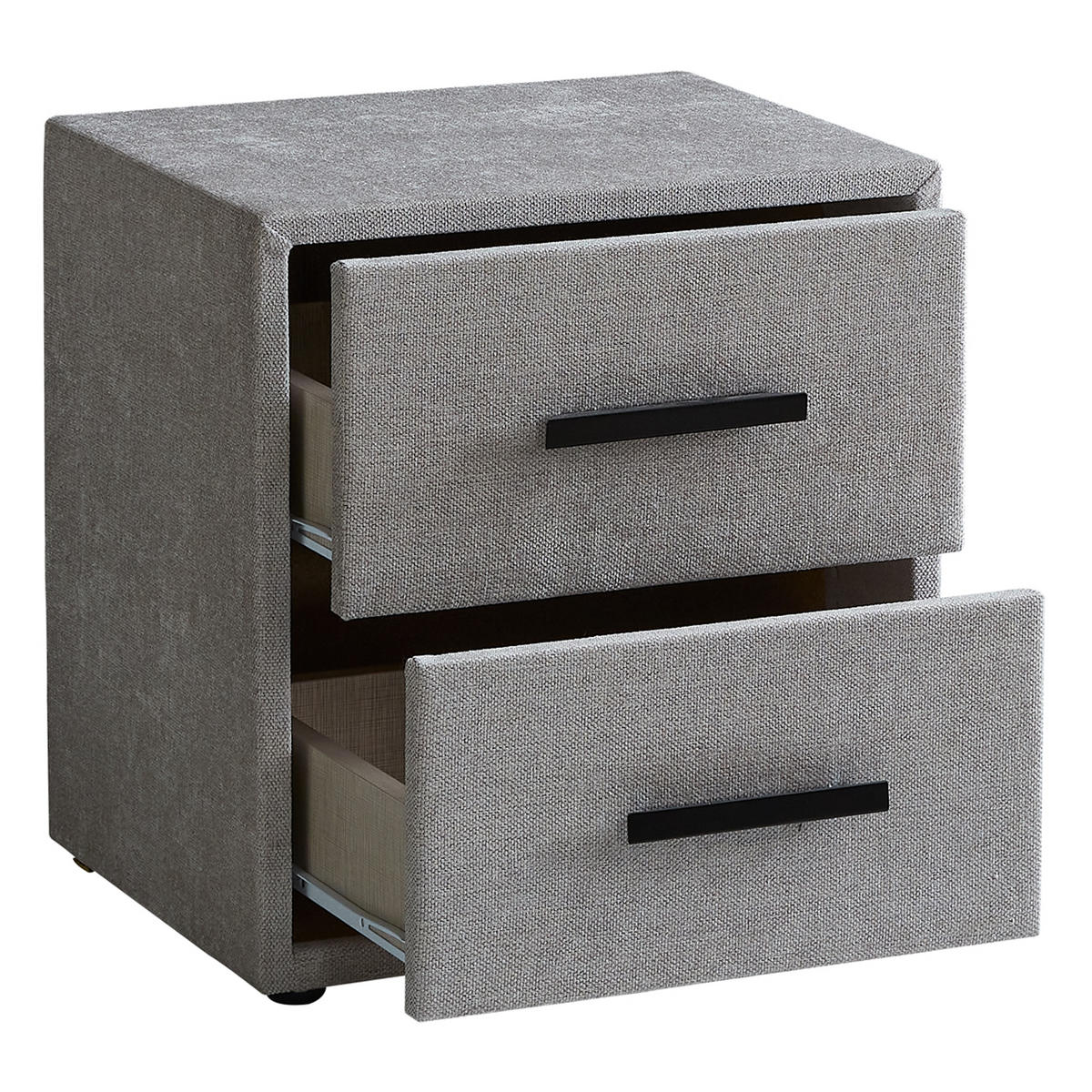 NACHTTISCH ARIANA 49/42/53 cm, Greige, zwei Schubladen - Greige/Schwarz, Holz/Kunststoff (49/53/42cm) - Consilio Concept