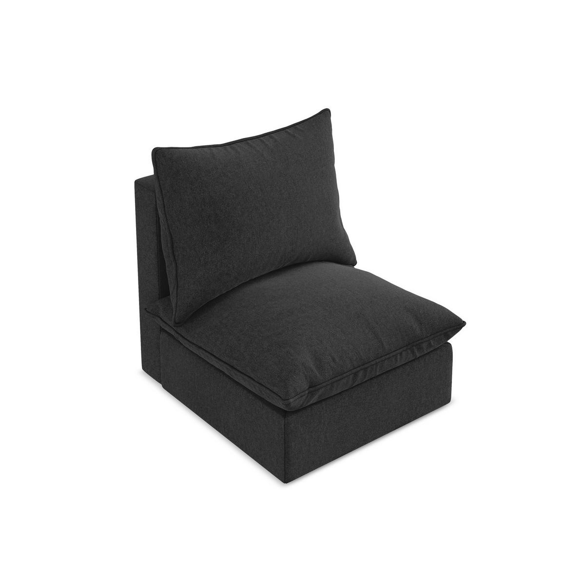 SOFAELEMENT Samt Stoff Schwarz - Schwarz, Holzwerkstoff/Kunststoff (75/77/90cm) - LaMiaSofa