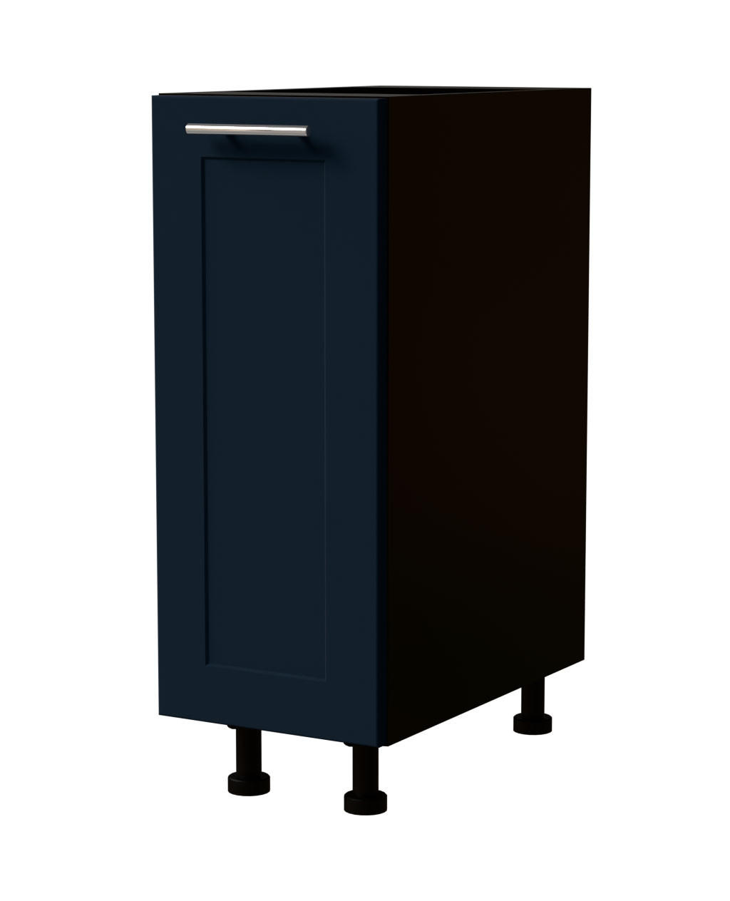 Feldmann-Wohnen Küchenunterschrank Dunkelblau, Schwarz 30x82x50 cm