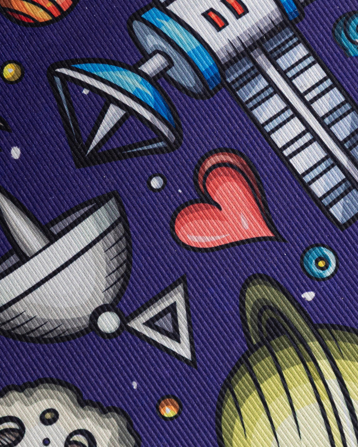 KINDERTEPPICH Bambini Cosmo Mazovia Rund Ø100cm Marineblau Weltraum Kurzflor - Dunkelblau, Textil (100/100cm) - Mazovia