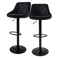 BARHOCKER Samt schwarz 2er Set - Schwarz, Metall (37/106/47cm) - ML-DESIGN