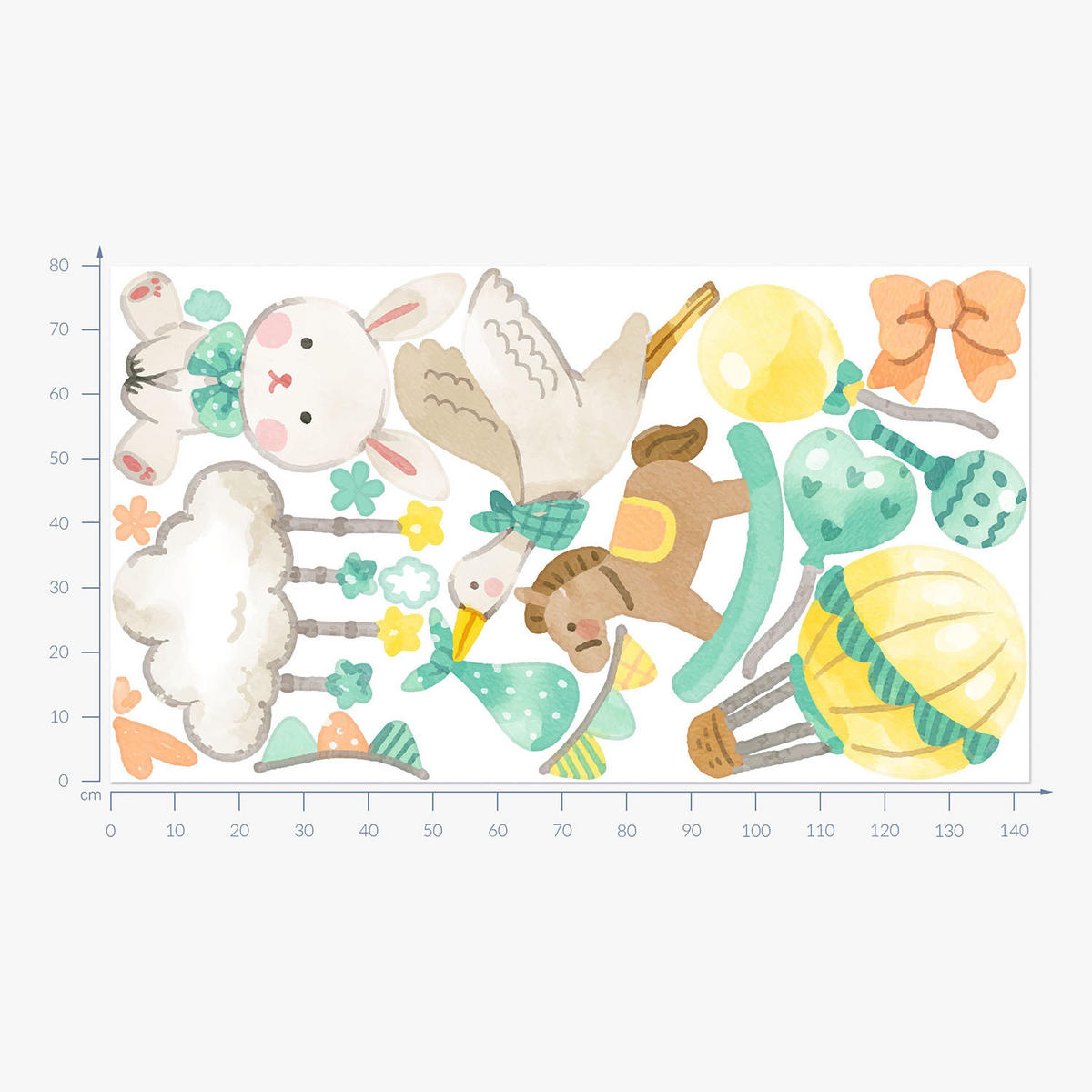 WANDAUFKLEBER 80x143cm - Spielzeug für Kleinkinder - Multicolor, Kunststoff (80/143/0.1cm) - Wallfluent