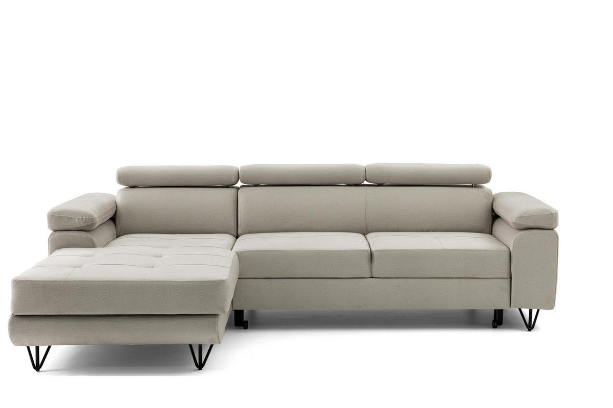 ECKSOFA NORIS L Beige mit Schlaffunktion Links - Beige, Holz/Textil (250/183cm) - Muffo