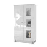 VITRINE Denjo Tür in Weiß Hochglanz - Weiß Hochglanz, Holzwerkstoff (71/129/35cm) - Vladon