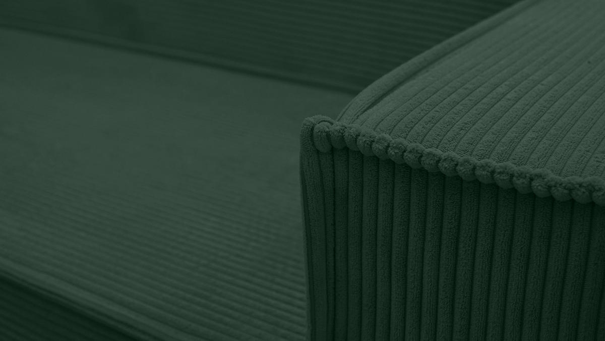 WOHNLANDSCHAFT Lovere U Dunkelgrün 314/217/90 cm – mit Schlaffunktion und Bettkasten - Silberfarben/Grün, Textil/Metall (314/90/217cm) - AX Living